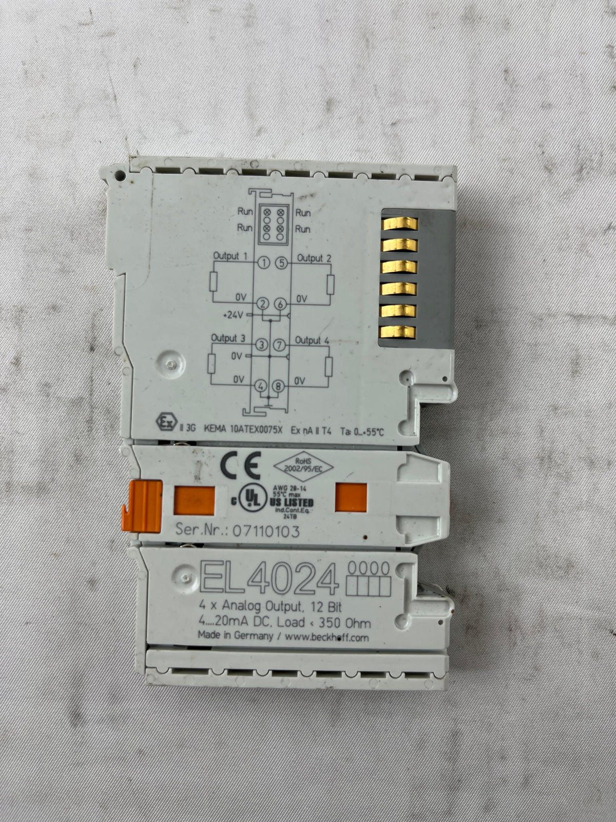 Beckhoff EL4024 Analog Output Terminal 4–20 mA, 4-Channel