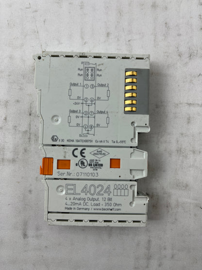 Beckhoff EL4024 Analog Output Terminal 4–20 mA, 4-Channel