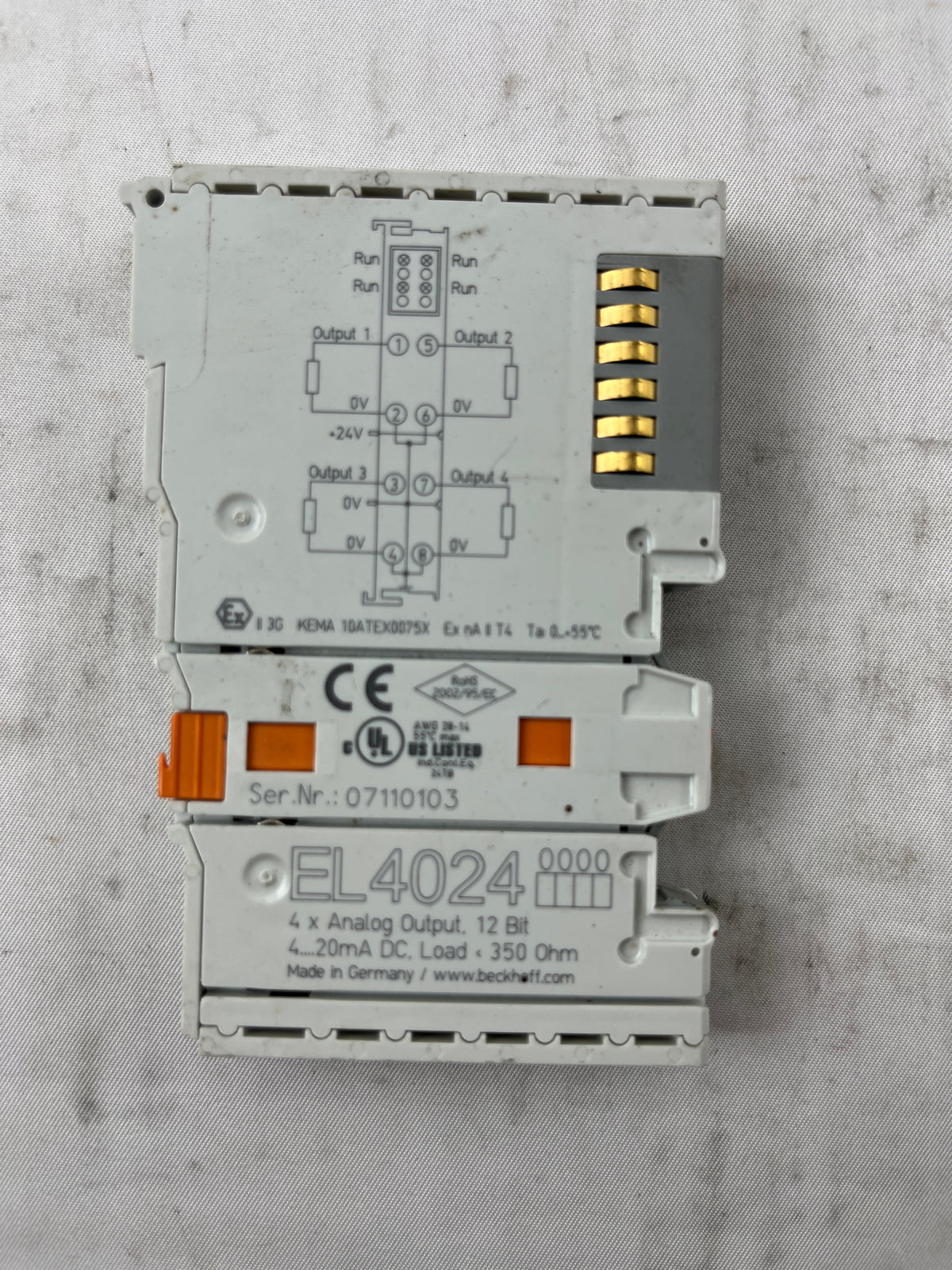 Beckhoff EL4024 Analog Output Terminal 4–20 mA, 4-Channel