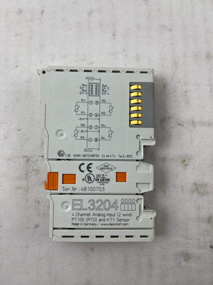 Beckhoff EL3204 4-Channel PT100/KTY Analog Input Module