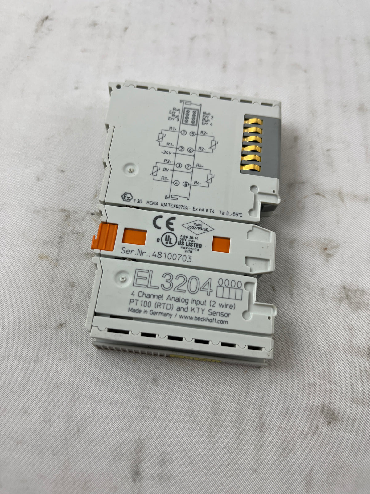 Beckhoff EL3204 4-Channel PT100/KTY Analog Input Module