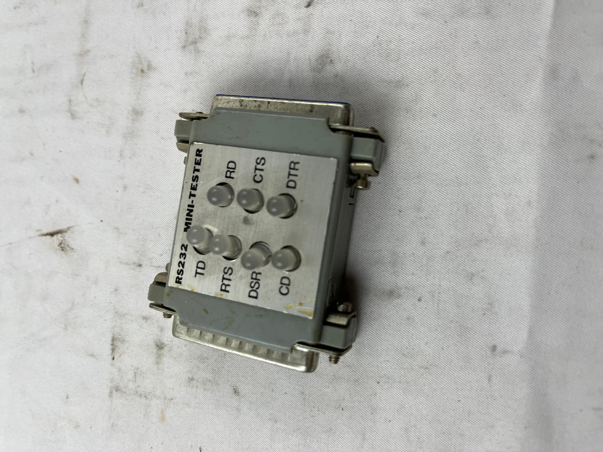 RS-232 Mini Tester – DB25 Male/Female, 7 LEDs